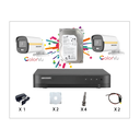 [KIT-HIK-2TCV] Kit Caméra De Surveillance HIKVISION à 2 Caméras Tube Color VU HD 2MP