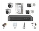 [KIT-HIK-2D2T] Kit Caméra De Surveillance HIKVISION à 4 Caméras 2 Dôme et 2 Tube HD 2MP