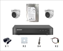 [KIT-HIK-2D] Kit Caméra De Surveillance HIKVISION à 2 Caméras Dôme HD 2MP