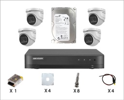 [KIT-HIK-4D] Kit Caméra De Surveillance HIKVISION à 4 Caméras Dôme HD 2MP